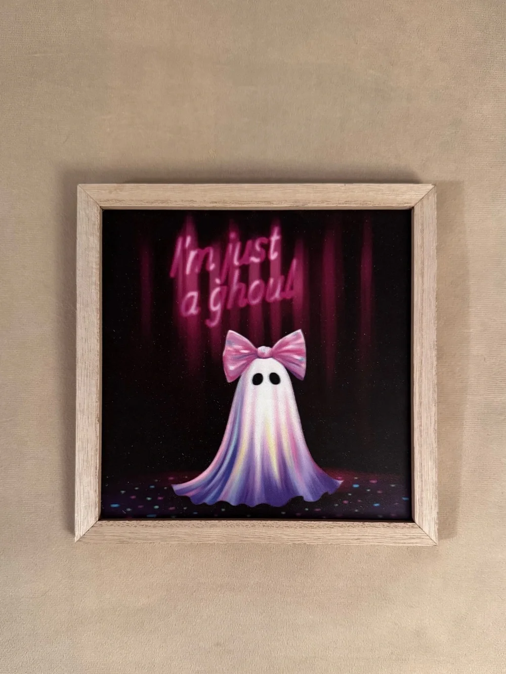 Target Bullseye Playground I'm Just a Ghoul Pink Bow Ghost Halloween Decor NEW